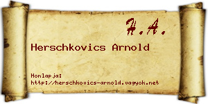 Herschkovics Arnold névjegykártya