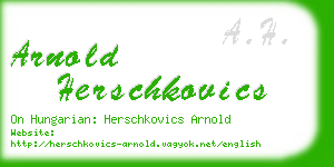 arnold herschkovics business card